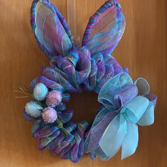 Other - Colorful Mesh Bunny Wreath